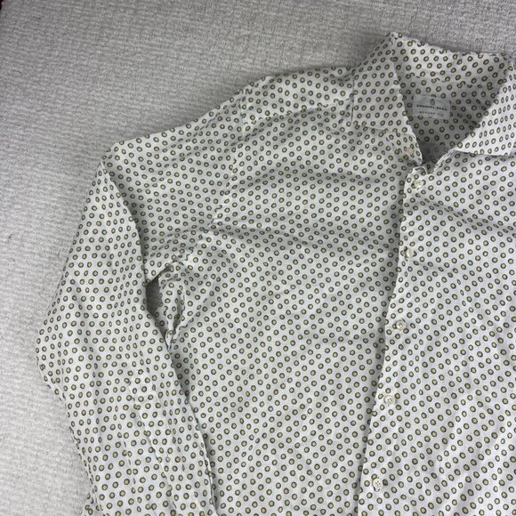 Emanuel Berg Casual Button Down Shirt Size 44 17.5 XL White / Blue Floral Hippie - Picture 4 of 16